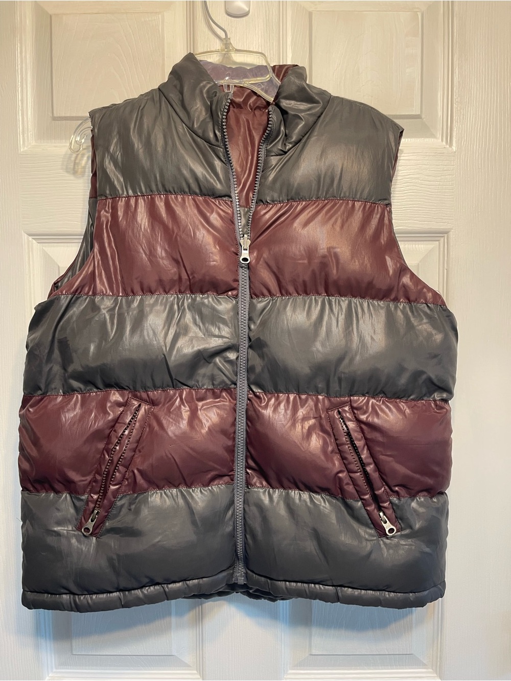 Kids Two-Tone Reversable Puffer Vest - Brown & Gray
